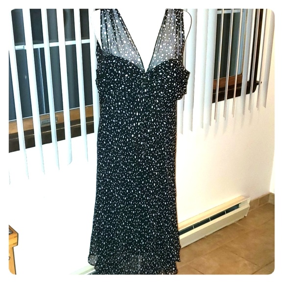 Flowy polka-dot Sleeveless Silk dress - Picture 1 of 7